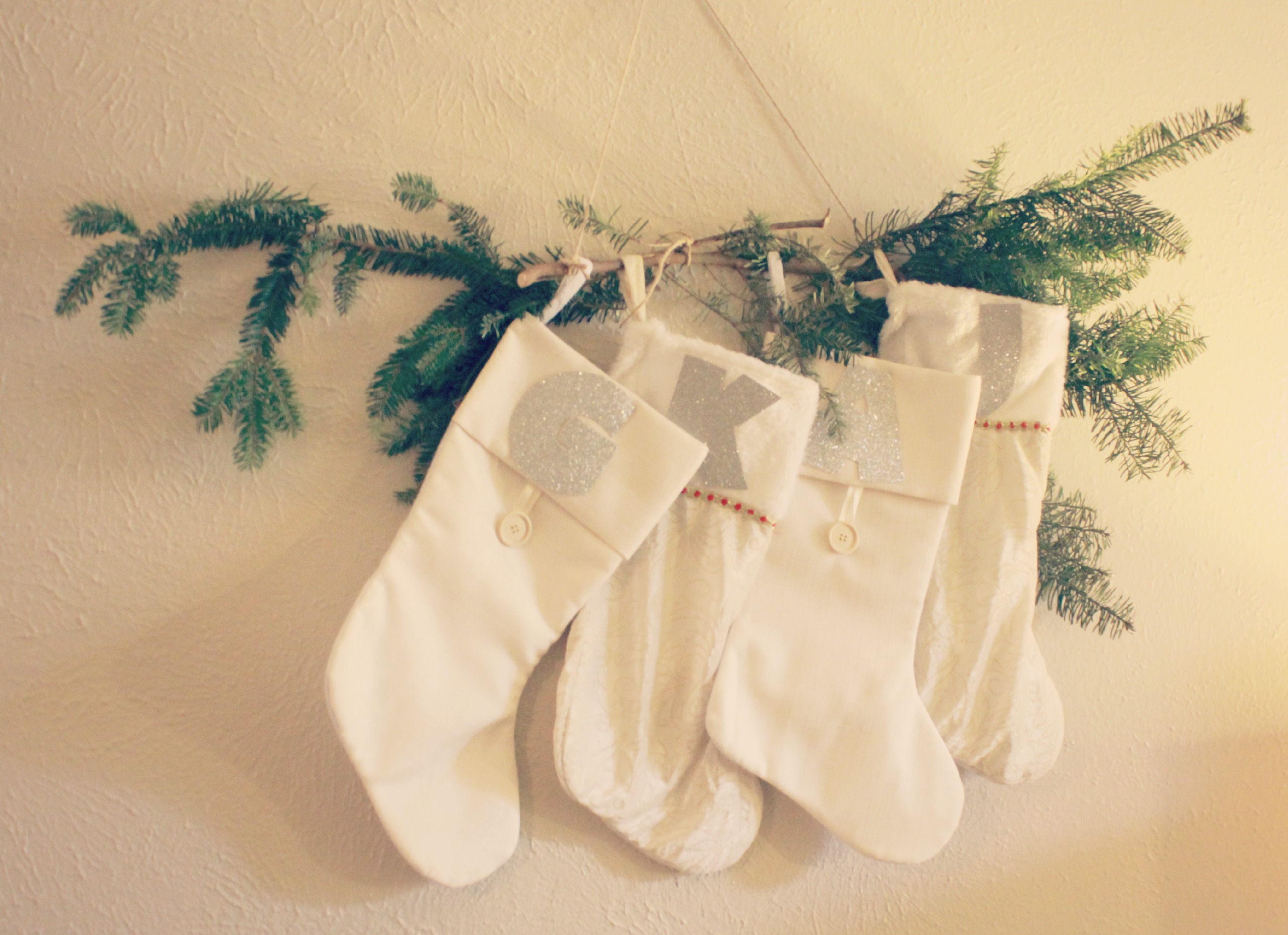 Stockings on a branch
