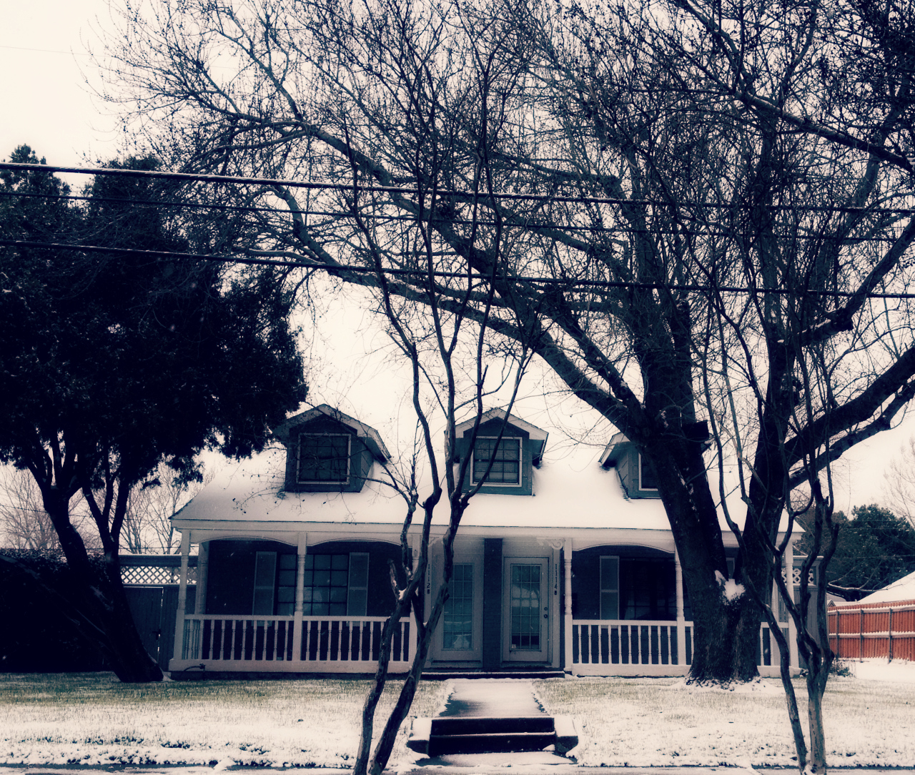 Snow on Victorian House