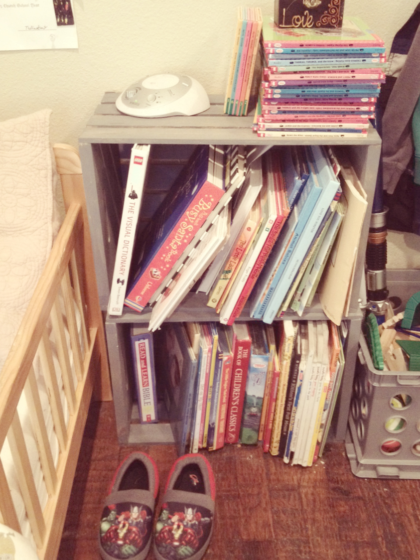 Boys Room Crate Bookshelves